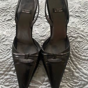 Vintage Stuart Weitzman Black Sling Back Heels Size 6!